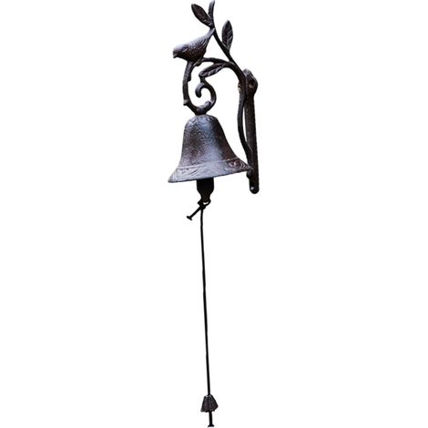 Cloche de Porte Murale Métal avec Oiseaux Décoratifs Sonnette Vintage Forgé Suspendue pour Jardin et Terrasse Facile à Installer Style Rustique Campagne (1/5)
