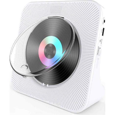 Lecteur Cd - Bluetooth - Haut-Parleurs Hifi Intégrés - Ecran Led - Radio Fm - Usb Type-C - Lecture Mp3 - Pour Bureau Ou Mural - 1 Pièce