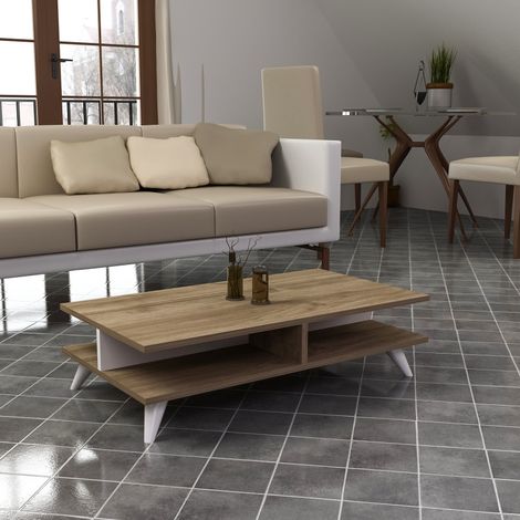Mesa de centro de roble blanco Isabel 90 cm (1/3)