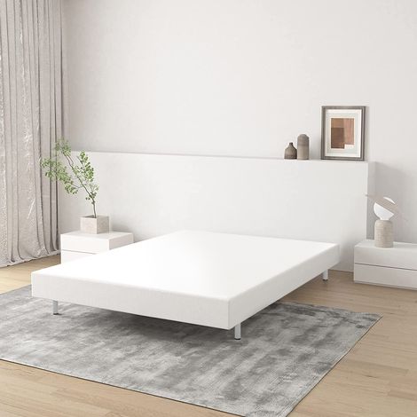 Bolli – Sommier tapissier 140x190cm – 5 pieds – Structure renforcée pour stabilité – Lattes en bois massif pour soutien optimal