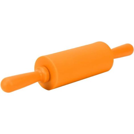 Rouleau à pâtisserie antiadhésif en silicone avec manche en bois pour la maison, la cuisine et les gâteaux pour enfants (22,5 cm, or (1/4)