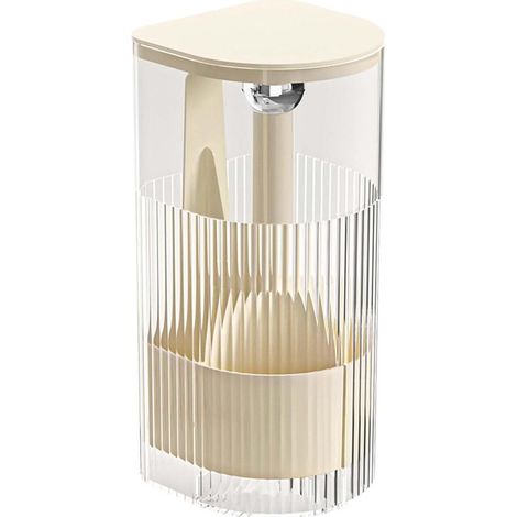 Faltbare Aufbewahrungsbox für Schminkpinsel mit Staubschutzhülle geräumiges Design mit 4 Fächern geeignet für den Schminktisch oder für weiß Stil (1/2)