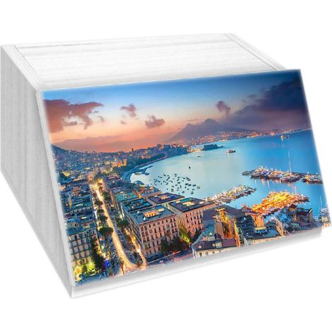 Lupia Portapane Legno Bianco NAPOLI GOLFO DI SERA, Contenitore 40x20x30 cm (1/4)