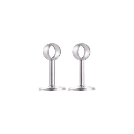 Supports en Acier Inoxydable pour Penderie - Lot de 2 Pièces, Fixation Murale pour Tube de 19mm, Robuste et Esthétique