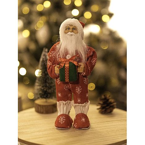 Deluxe Standing Traditional Red 30cm Santa Claus in Pyjamas Luxury Father Christmas Standing Figure Christmas Decoration Xmas Ornament Figurine (1/5)