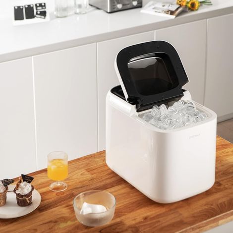 COSTWAY Máquina de Hacer Hielo/16 kg de Cubitos De Hielo al Día, 6-8 Minutos de Producción de Hielo, 30 Minutos de Autolimpieza, 2 Tamaños de Hielo, Diseño Doble Tapa (1/5)