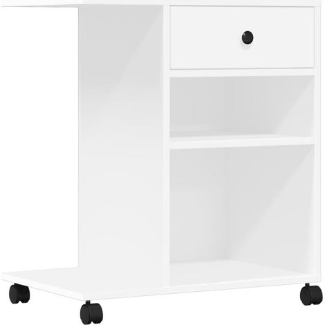 Druckerständer mit Rollen Weiß 60x40x68,5 cm