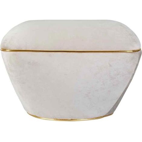 Tabouret Design "Contessa" 60cm Taupe & Or (1/5)