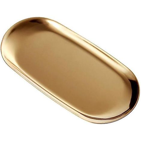 Plateau de service ovale en acier inoxydable, organiseur de serviettes, plateau à thé et fruits, plateau à cosmétiques et bijoux pour la chambre, la cuisine, le salon, la salle de bain et l'extérieur.