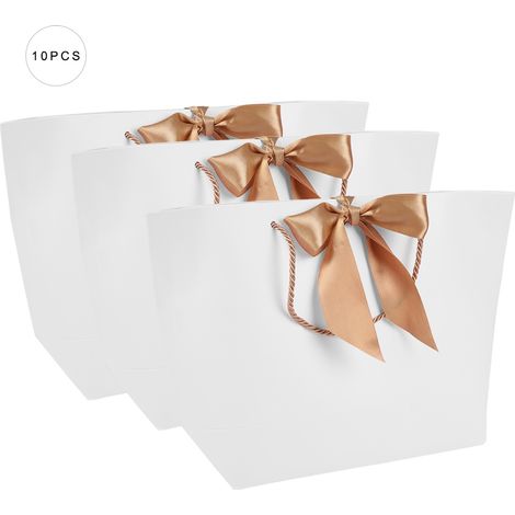10 Geschenktüten mit Henkeln zum Verpacken von Kleidung, Kosmetikartikeln und Lebensmitteln (21x7x15cm) (1/5)