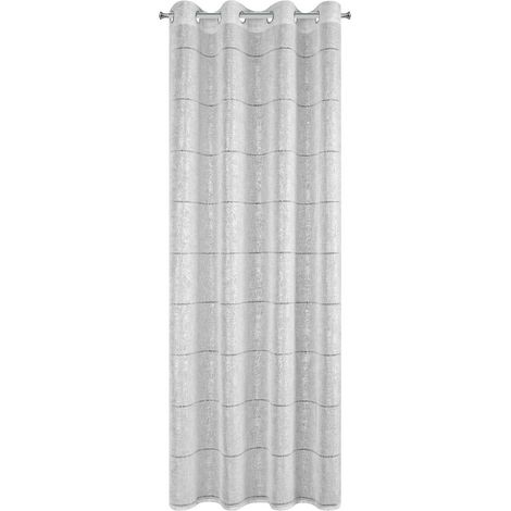 Rideau Katy imprimé argenté 140x250 cm (1/5)