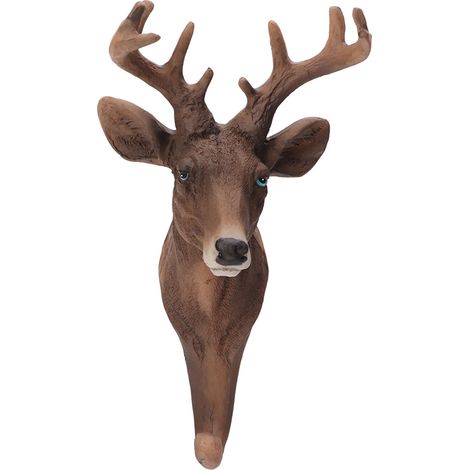 Ce crochet mural simple en forme de tête de cerf arbore un style rétro et des détails réalistes, avec des patères en forme d'animal convenant aux entrées, aux bureaux et aux hôtels.