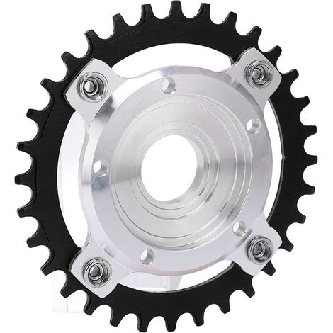 Plateau 32 dents 104 BCD, adaptateur de pignon 104 BCD, kit de conversion plateau positif/négatif 32 dents pour moteur central Tongsheng, noir (1/5)