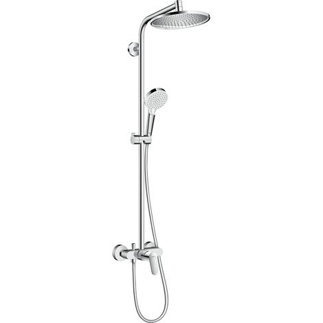 Hansgrohe – Set de douche Crometta S 240 – Douche de tête 240 mm orientable – Mitigeur avec jet Rain – Installation murale – Débit 15 l/min