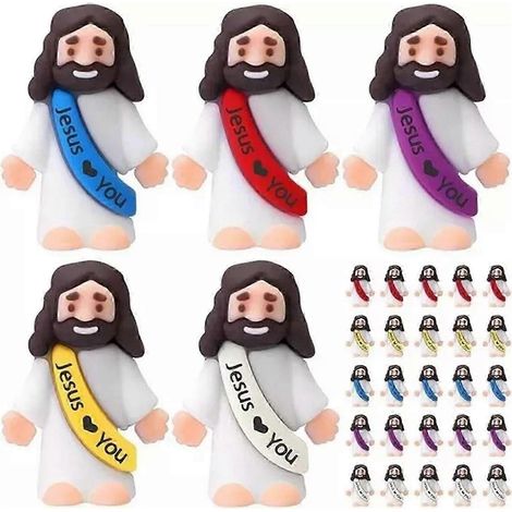 25/100 figurines miniatures de Jésus « Jésus t’aime » - Jouets Jésus - Petit Jésus [NX] (1/5)