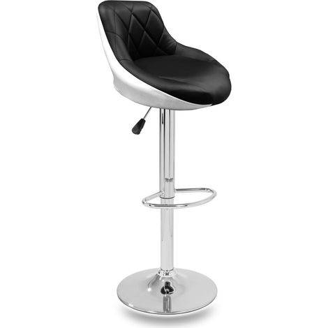 Aga 2x Barhocker Silber/Schwarz-Weiß