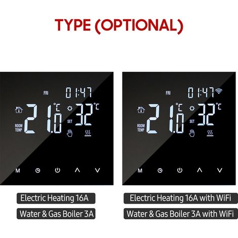 Eosnow Termostato per riscaldamento intelligente WIFI Regolatore di temperatura digitale Controllo APP per telefono cellulare Display LCD touchscreen Programmabile settimana per la scuola domestica (1/5)