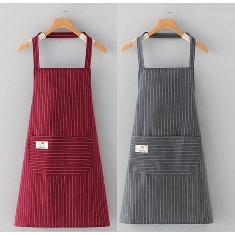 Grembiuli da cucina, set da due pezzi, regolabili, impermeabili con due tasche, unisex, per chef, giardinieri, ristoranti, griglierie, bar, ecc. (1/5)