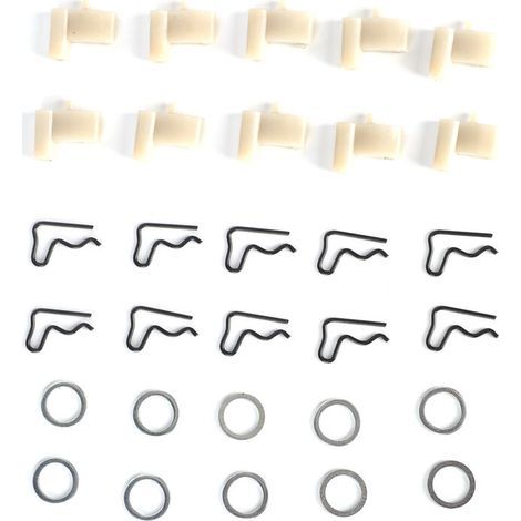 Kit di avviamento UlisemTs410 X10 con rondelle e clip per nottolino di recupero, in plastica e ferro, per motoseghe TS400, TS420, TS480I, TS500I. Codice articolo: 0000197200. (1/3)