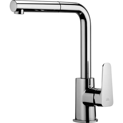 Miscelatore monocomando per lavello con doccetta estraibile Paffoni serie Sly SY185CR  Cromato - Ottone (1/2)