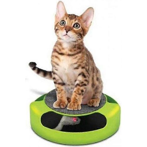 Jouet automatique pour animaux de compagnie : souris interactive qui court sur un circuit tournant, idéale pour taquiner les chats. (1/5)