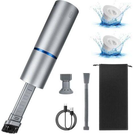 QORVA-Aspirateur Voiture à Main Sans Fil,4500 Pa Aspiration Forte 85 w Ultra-léger Pour Voiture, Mini Aspirateur Rechargeable Avec Filtre HEPA Lavable Aspirateur de Table Pour Voiture et Maison-Fei Yu