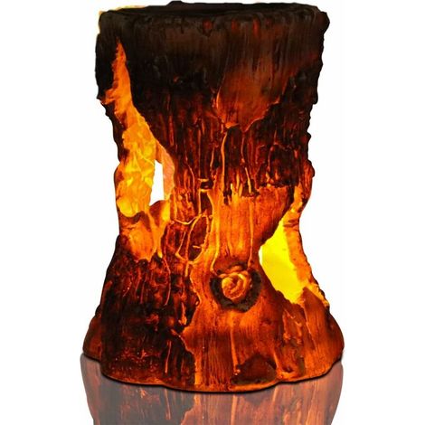 LED Solar Torch Torch Flame Simulation Tree Stump Waterproof Desk Lamp (1/5)