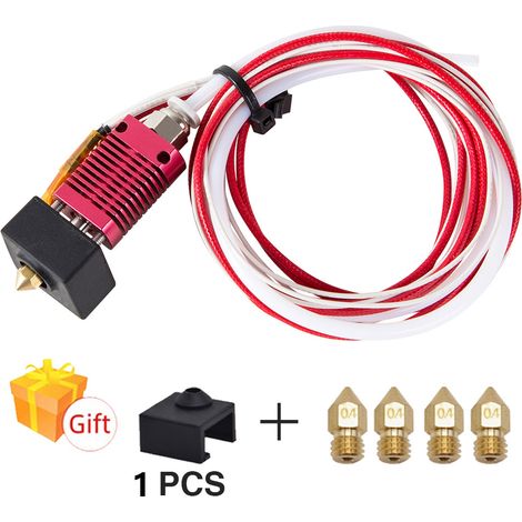 Kit estrusore per stampante 3D con ugello da 0,4 mm × 4 24 V 40 W per stampante 3D MK8 Ender 3