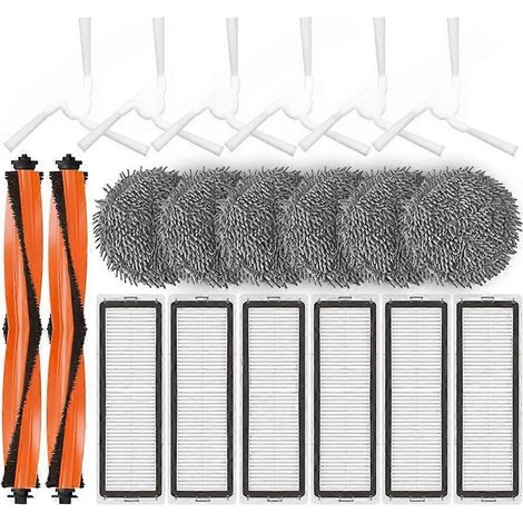 Pièces de rechange pour le robot aspirateur laveur Xiaomi Mijia Self-Cleaning Robot Vacuum Mop Pro STYTJ06ZHM : brosse latérale principale, filtre HEPA et lingette de nettoyage. (1/5)