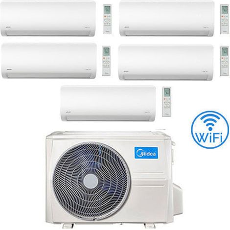 Midea Xtreme R32 Penta Split 9000 + 9000 + 9000 + 12000 + 18000 BTU Klimaanlage mit E.U. M5OE-42HFN8-Q INVERTER Klasse A++/A+