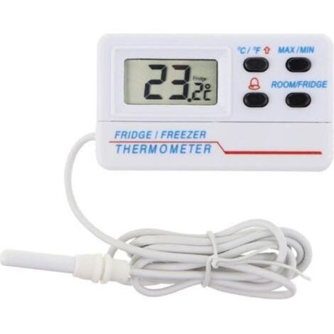 Termometro digitale per frigorifero o congelatore - Con allarme - Funzione max/min - Cavo da 1,2 m (1/5)