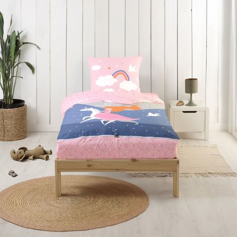 Caradou® Parure de lit enfant 90x190cm avec couette Licorne (1/5)