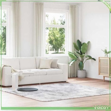4102892 Tapis Shaggy à poils longs NAVARRA gris argenté 240x240 cm (1/5)