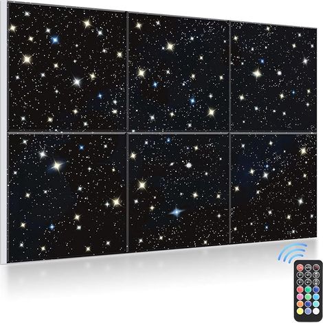 6 Pack Acoustic Panels Artistic Starry Flashes Wall Decor Self Adhesive Soundproof Panels for Studio Recording Living Room Bedroom 180 x 120 cm (1/5)