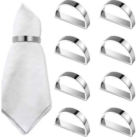 Tischserviettenring, halbrunder Hochzeitsserviettenring, Weihnachtsserviettenring, Metallserviettenring für Hochzeit, Geburtstagsfeier, Abendessen (1/5)