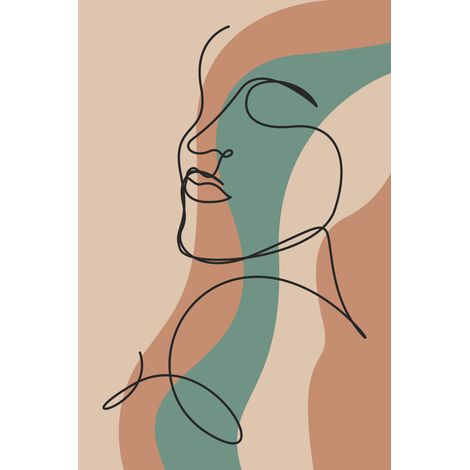 Papier peint panoramique - Femme Boho - 130 cm x 195 cm (1/2)