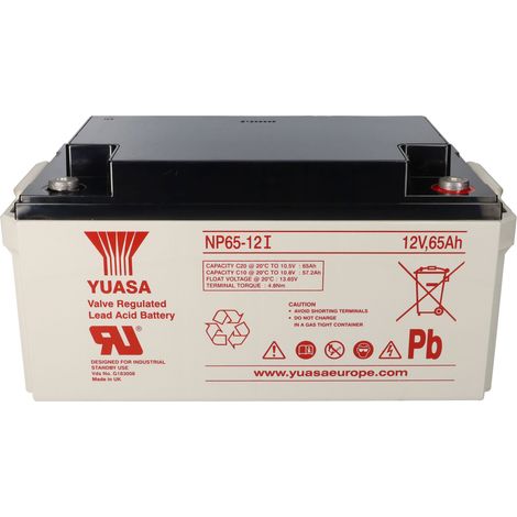 Yuasa Blei-Akku NP65-12I Pb 12V / 65Ah VdS, M6 Innengewinde (1/5)