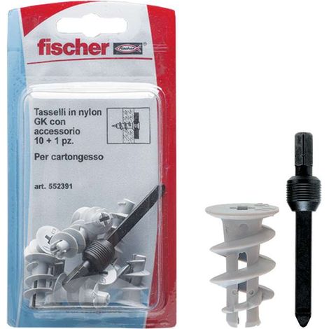 Tassello in nylon per cartongesso gk k con accessorio di montaggio, confezione 10 pz