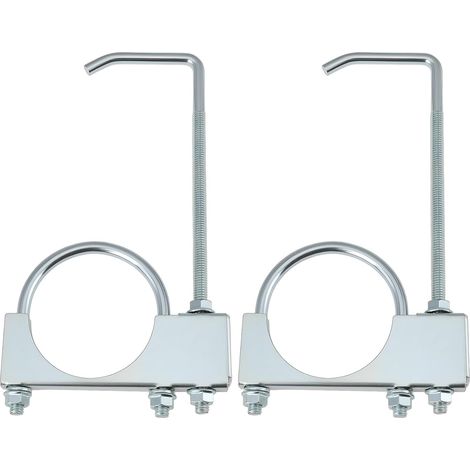 2 Pièces Collier de Serrage d'échappement 3 Pouces Sur Cintre 142 X 80 X 250 Mm pour Tuyau d'échappement de 65 à 76,5 Mm (1/5)