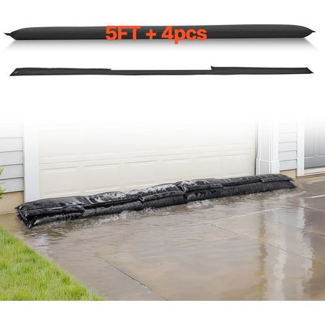 5 Barriere antiallagamento, sacchetti per dighe antialluvione attivate dall'acqua per casa, porta, vialetto - Packaging: 5 Pcs. (153 x 21 cm) (1/5)