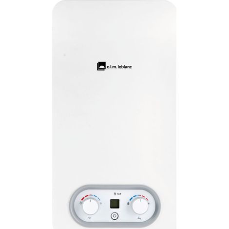 Elm Leblanc – Chauffe-eau gaz instantané 14L/min – Bas-Nox – Gaz naturel – Classe énergétique A – Fonctionnement autonome sans veilleuse