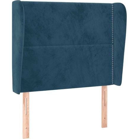 Maison Exclusive - Testiera ad Orecchio Blu Scuro 93x23x118/128 cm in Velluto