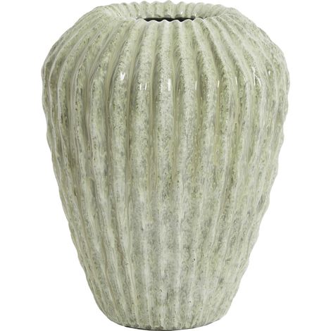Vasija CACTI de piedra en color verde menta - Ø29x37 cm
