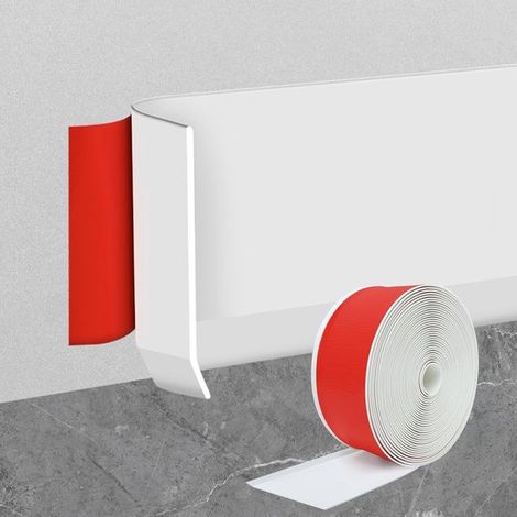 Plinthe souple et autocollante. Longueur : 5 m, largeur : 8 cm. Plinthe en PVC autocollante. Résistante à l’humidité. (1/5)