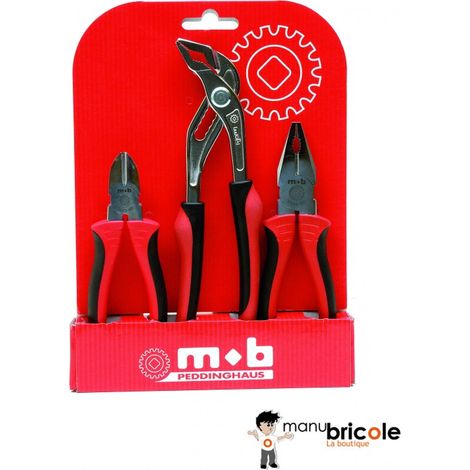 Lot de 3 pinces bimatière – Finition Chromée – Chrome Molybdène – Haute performance – MOB (1/2)