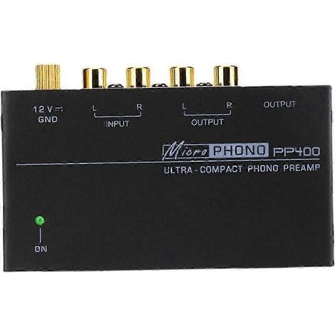 Préamplificateur phono ultra-compact PP400 avec interface compatible platines vinyles, amplificateurs à tubes et enceintes. Prise européenne. Bonne qualité. WHBYV (1/4)