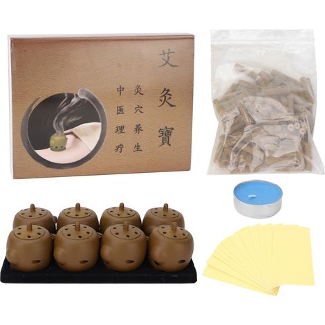 Lot de Moxa portable avec boîte de rangement, kit de thermothérapie pour moxibustion, support pour bâtonnets d'armoise (1/5)