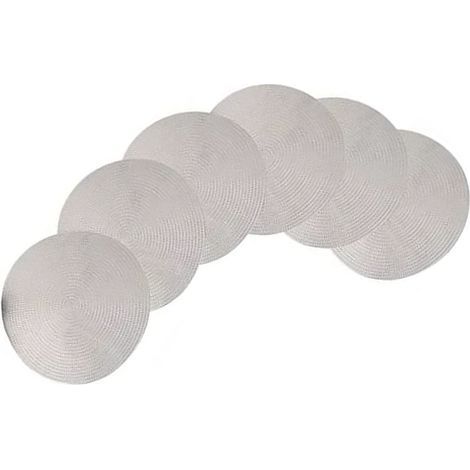 Set runder Platzsets 38x38cm, hitzebeständig, feuerfest und kratzfest, elegante silberne Platzsets für die Küche (1/5)