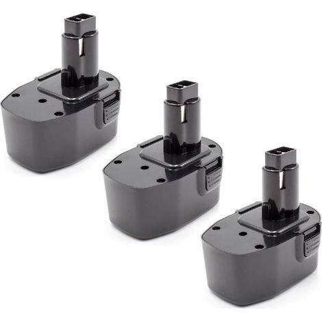 vhbw 3x Akku kompatibel mit Dewalt DC613KA DC614KA, DC612KA, DC731KA, DC615KA, DC728KA, DC551KA Werkzeug (1500 mAh, NiMH, 14,4 V)