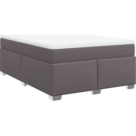 Maison Exclusive - Sommier à lattes de lit avec matelas Gris 160x200 cm Similicuir